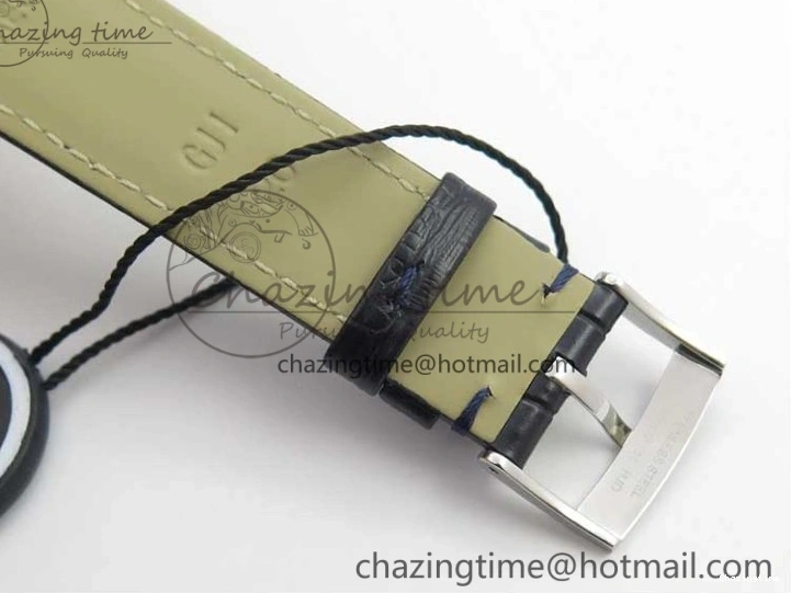 0312 Timeless De Ville Prestige Real PR SS ZF 1:1 Best Edition Gray Dial Blue Markers on Blue Leather Strap MIYOTA 7936